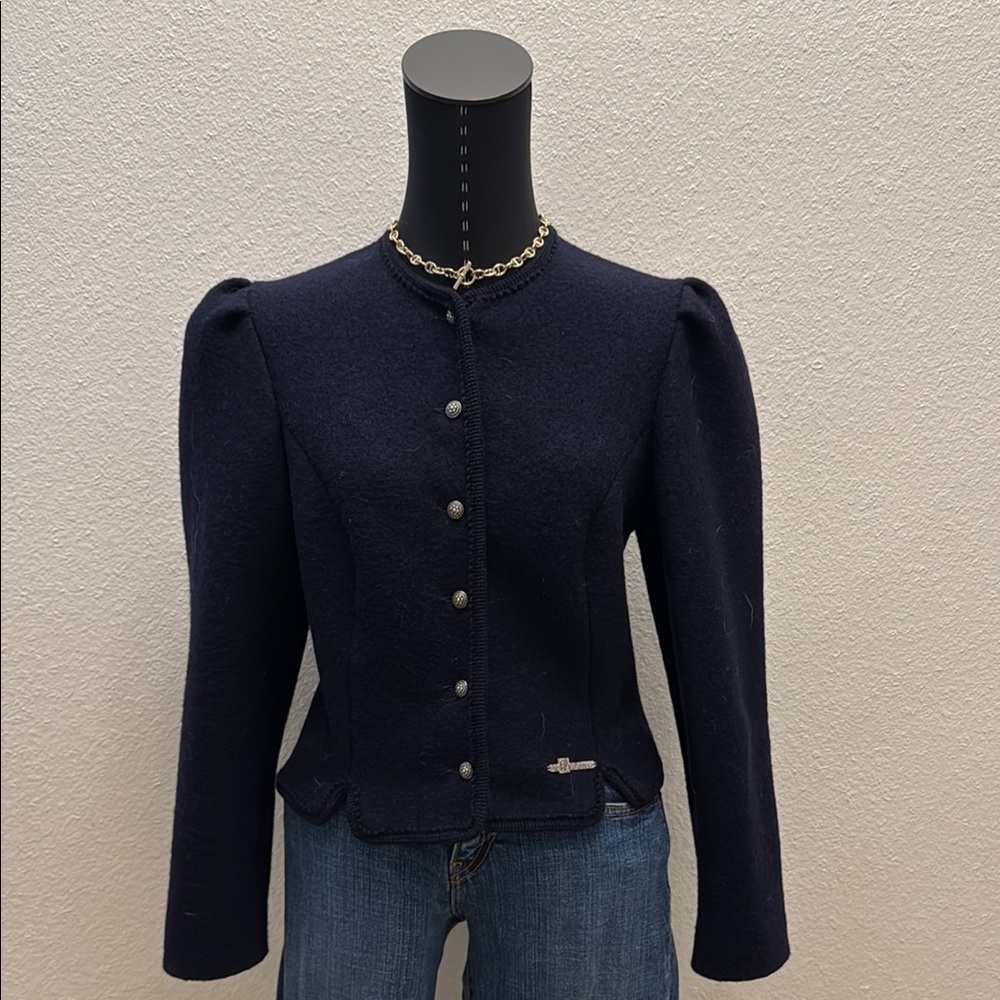 Navy Blazer with Button Detail
